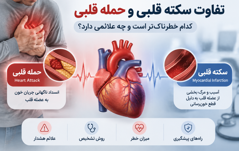 تفاوت سکته قلبی و حمله قلبی