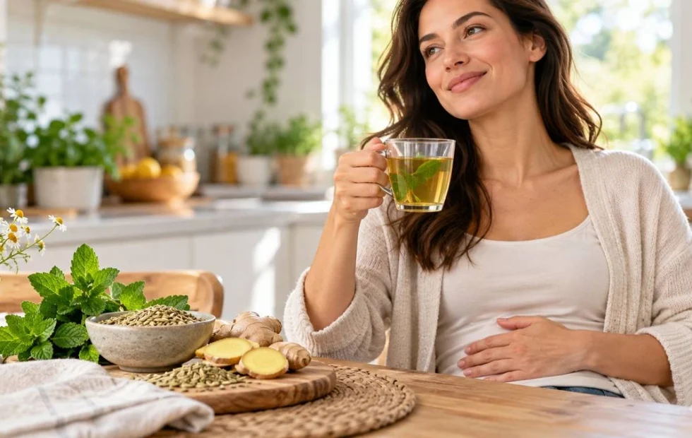 دمنوش برای نفخ شکم
